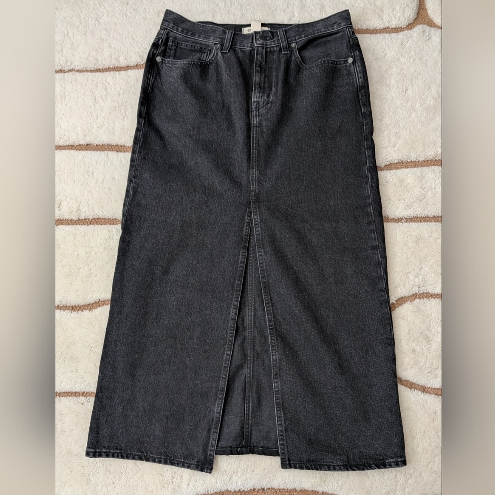 Madewell Black Denim Maxi Skirt - 27